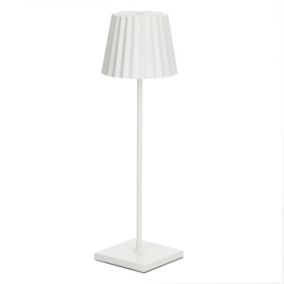 Lampe rechargeable en métal blanc H:38cm