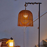 Lampe sans fil LED intégrée dimmable 1W Hang bohème Lumisky marron l.30 x H. 31 x P.30 x Ø 30 cm