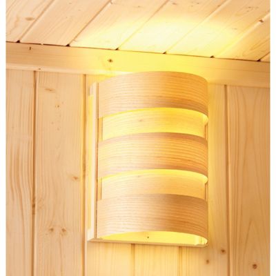 Lampe sauna bois de tremble 27x20,5x16cm sans câble Karibu compatible poêle commande externe