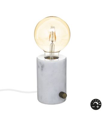 Lampe socle en Marbre Blanc avec variateur d'intensités