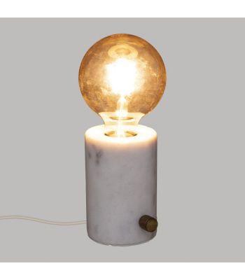 Lampe socle en Marbre Blanc avec variateur d'intensités