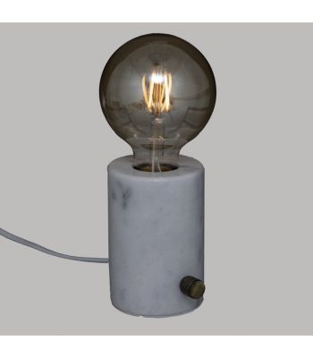 Lampe socle en Marbre Blanc avec variateur d'intensités