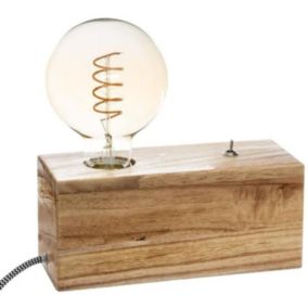 Lampe socle "Tibu" en bois - Beige - Atmosphera createur d'interieur