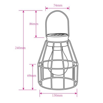 Lampe solaire cuivrée à poser ou à suspendre- Hauteur 24cm- 7 LED blanc chaud- 7 Lumens- Eclairage extérieur Jardin