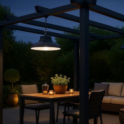 Lampe Solaire Suspendue 500LM IP65 - Éclairage Réglable 3000K, 4000K, 6000K - Terrasse, Pergola, Jardin - Groupe DDC