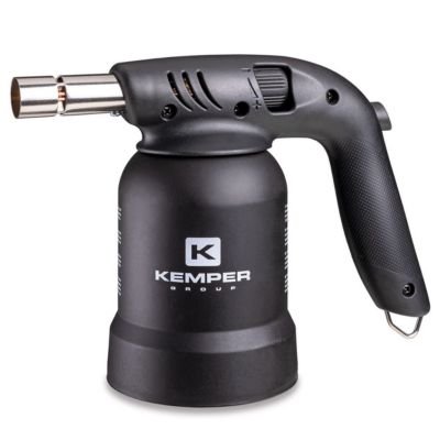 Lampe à souder à gaz Professionnelle 360 degrés Chalumeau gaz Allumage piezo + 8 Cartouches gaz Perçables KEMPER