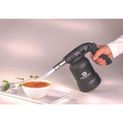Lampe à souder à gaz Professionnelle Utilisation 360 degrés Chalumeau Gaz Allumage piezo 4 Cartouches gaz Perçables KEMPER