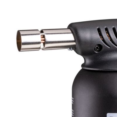 Lampe à souder à gaz Professionnelle Utilisation 360 degrés Chalumeau Gaz Allumage piezo 4 Cartouches gaz Perçables KEMPER