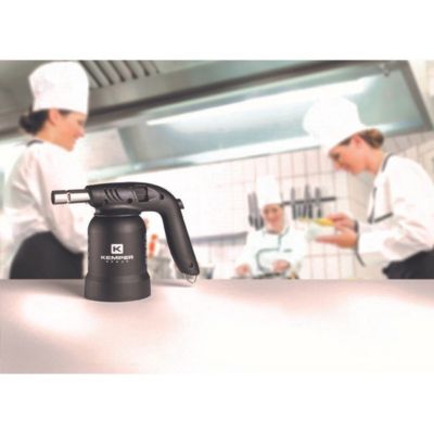 Lampe à souder à gaz Professionnelle Utilisation 360 degrés Chalumeau Gaz Allumage piezo 4 Cartouches gaz Perçables KEMPER