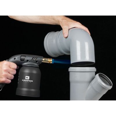 Lampe à souder à gaz Professionnelle Utilisation 360 degrés Chalumeau Gaz Allumage piezo 4 Cartouches gaz Perçables KEMPER