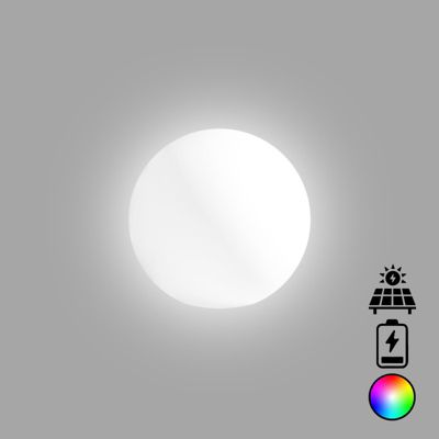 Lampe sphérique design diamètre 40 en polymère LED multicolore avec batterie et solaire pour intérieur et extérieur