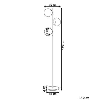 Lampe sur pied dorée au style moderne et élégant 153 cm WADI