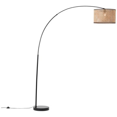 Lampe sur pied Wiley métal noir et naturel Ø38 x H.200cm 42W IP20 Brillant