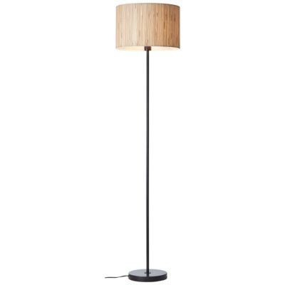 Lampe sur pied Wimea métal noir et naturel Ø38 x H.161.5cm 52W IP20 Brillant