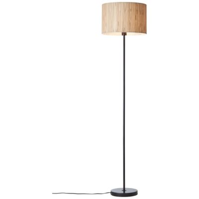 Lampe sur pied Wimea métal noir et naturel Ø38 x H.161.5cm 52W IP20 Brillant