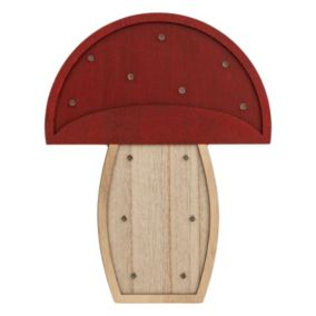 Lampe à suspendre CHAMPIGNON - H. 23 cm - Rouge et beige