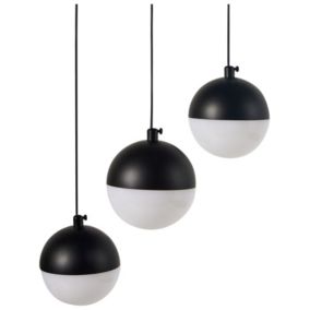 Lampe suspendue à 3 lumières LED en métal noir ANKOBRA