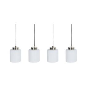 Lampe suspendue avec 4 lumières en métal noir et laiton CAUDELO