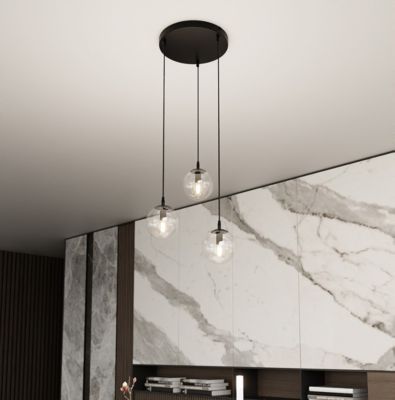 Lampe suspendue COSMO 3 BL PREMIUM TRANSPARENT, Emibig Lighting, Fabriqué en EU
