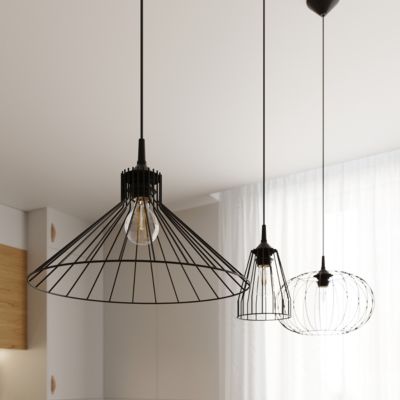 Lampe suspendue en acier 1 lampes 35x35x86cm Sollux