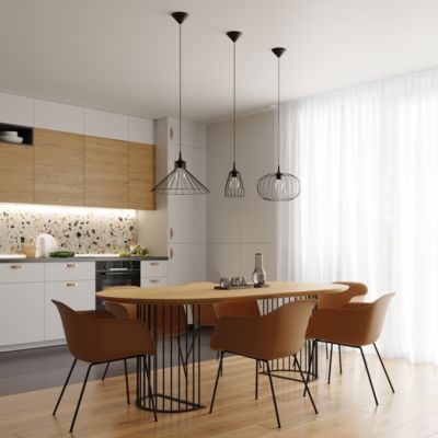 Lampe suspendue en acier 1 lampes 35x35x86cm Sollux