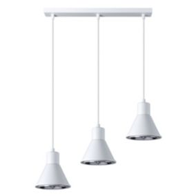 Lampe suspendue en acier 3 lampes 45x14x120cm Sollux