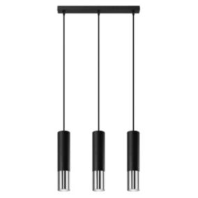 Lampe suspendue en acier 3 lampes 45x6x90cm Sollux