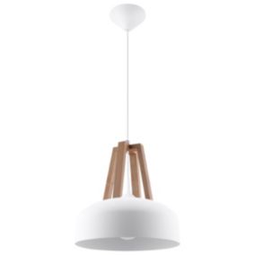 Lampe suspendue en acier/bois 1 lampes 30x30x85cm Sollux