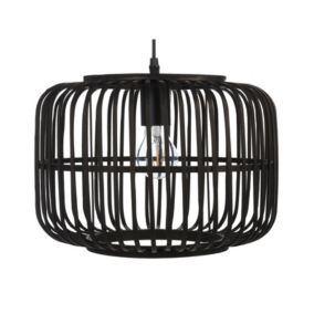 Lampe suspendue en bambou noir MACHEKE