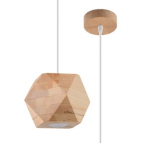 Lampe suspendue en bois 1 lampes 12x12x120cm Sollux