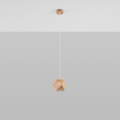 Lampe suspendue en bois 1 lampes 12x12x120cm Sollux