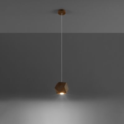 Lampe suspendue en bois 1 lampes 12x12x120cm Sollux