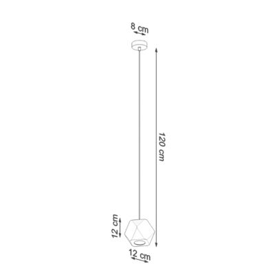 Lampe suspendue en bois 1 lampes 12x12x120cm Sollux