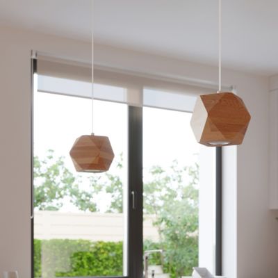 Lampe suspendue en bois 1 lampes 12x12x120cm Sollux