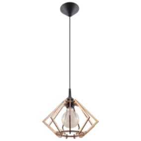 Lampe suspendue en bois 1 lampes 27.5x27.5x90cm Sollux