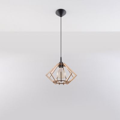 Lampe suspendue en bois 1 lampes 27.5x27.5x90cm Sollux