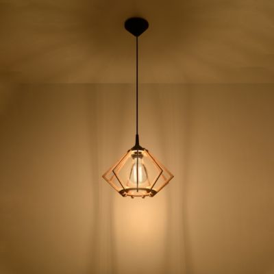Lampe suspendue en bois 1 lampes 27.5x27.5x90cm Sollux