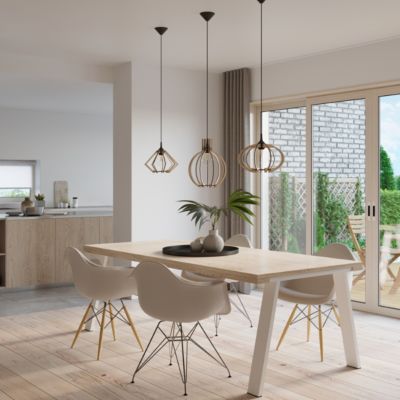 Lampe suspendue en bois 1 lampes 27.5x27.5x90cm Sollux
