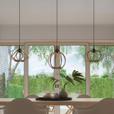 Lampe suspendue en bois 1 lampes 27.5x27.5x90cm Sollux