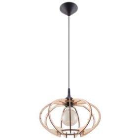 Lampe suspendue en bois 1 lampes 30x30x90cm Sollux