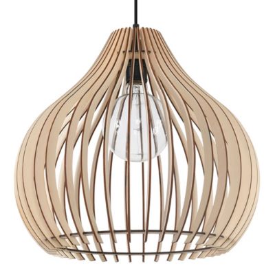 Lampe suspendue en bois 1 lampes 40x40x110cm Sollux