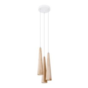 Lampe suspendue en bois 3 lampes 20x20x120cm Sollux