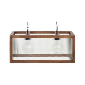 Lampe suspendue en bois de manguier clair PENNA