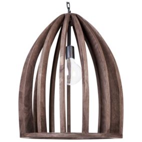 Lampe suspendue en bois de manguier foncé MANAIR