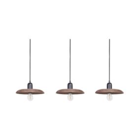 Lampe suspendue en bois de manguier foncé MANJEERA