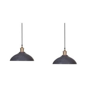 Lampe suspendue en bois de manguier noir et laiton CHEYYAR