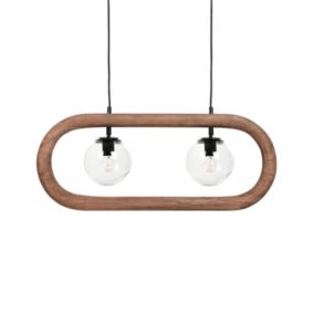 Lampe suspendue en bois foncé AYENSU