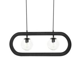 Lampe suspendue en bois noir AYENSU