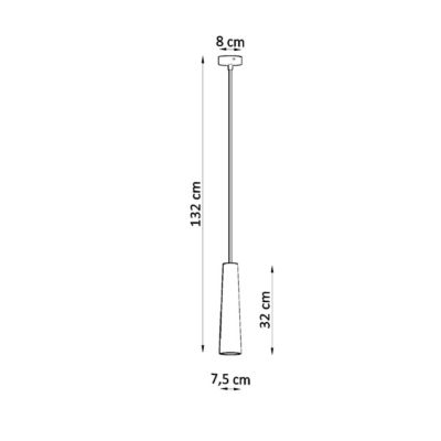 Lampe suspendue en céramique 1 ampoule 3000K - 8x8x132cm Sollux