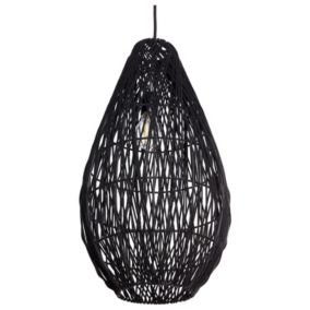 Lampe suspendue en cordes noir ANNOTTO